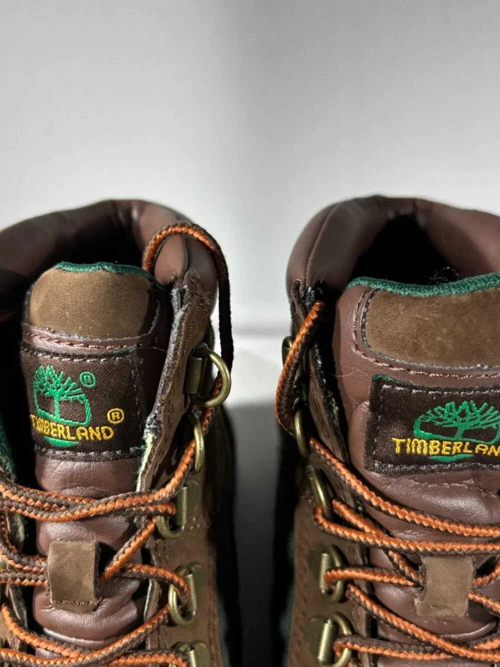 Timberland Boys Leather Hiking Boots Brown Size 3 Ankle Shoes Outdoor Field Kids
